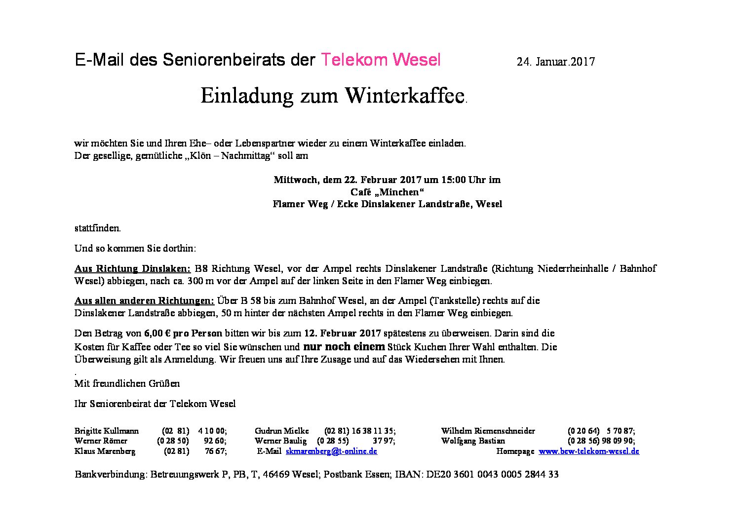 Einladung EMail WinKa 2017 Seniorenbeirat Telekom